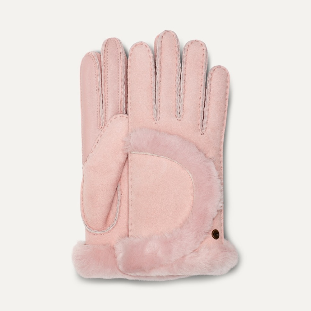 UGG, Sheepskin Exposed Seam Glove, Pink, NEW!!